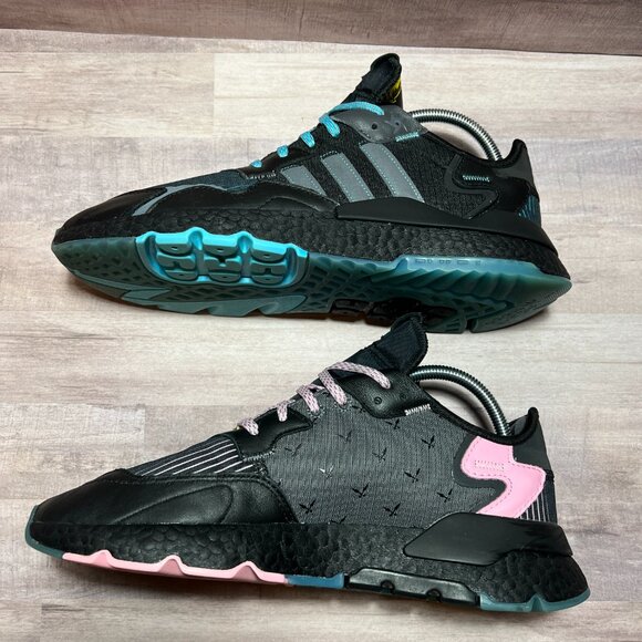 Adidas Men\'s Sneakers Nite Jogger x Ninja Core Black Blue Pink Q47198 Size:11 main image 7